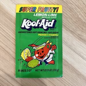 Vintage 90s Kool-Aid Super Fruity Lemon-Lime Flavor Packet NOS Drink Mix